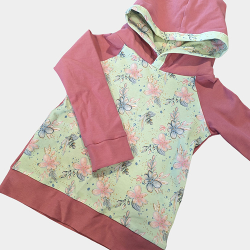 Hoodie rose avec fleurs